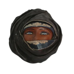 Máscara Tuaregue em Cabedal, cor preto